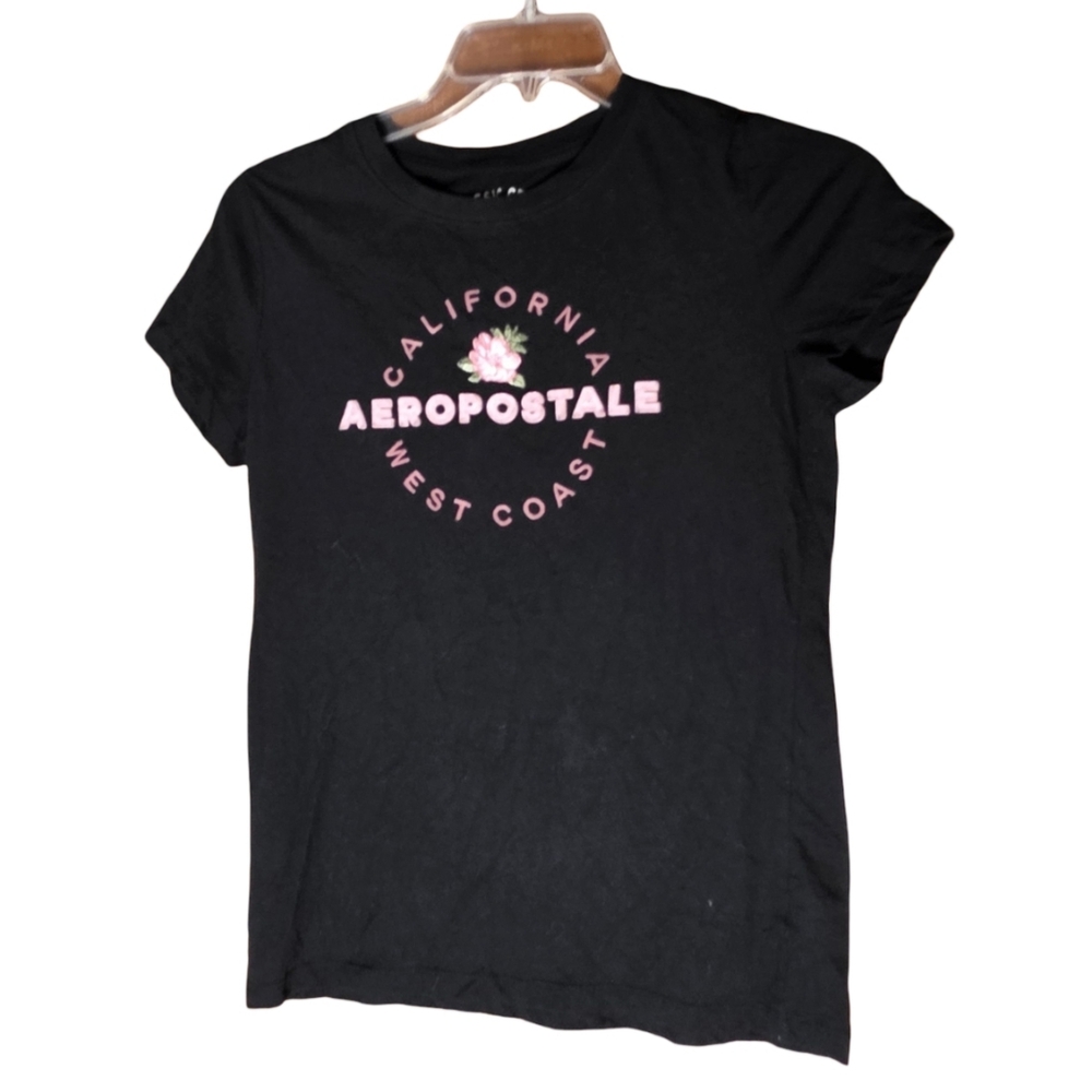 Aeropostale California West Coast Tee Girls XL Black Graphic T Shirt